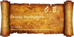 Ónody Bernadett névjegykártya